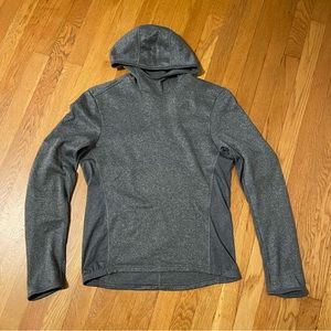 ADIDAS ACTIVEWEAR HEATHER GRAY LONG SLEEVE HOOD TOP SMALL